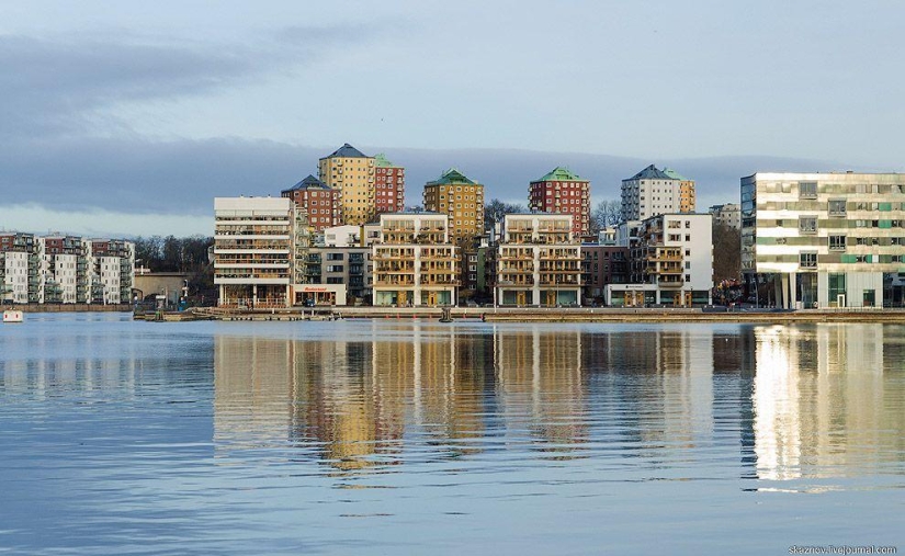 Stockholm. Hammarby Sjöstad - an eco-quarter on the site of an abandoned industrial zone Stockholm. Hammarby Sjöstad - an eco-quarter on the site of an abandoned industrial zone