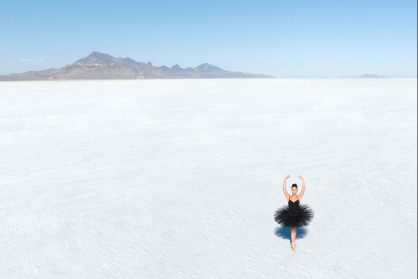 Swan Lake Reimagined: 16 Aerial Photos Of Ballet Dancers Captured On The Salt Lake In Utah Swan Lake Reimagined: 16 Aerial Photos Of Ballet Dancers Captured On The Salt Lake In Utah