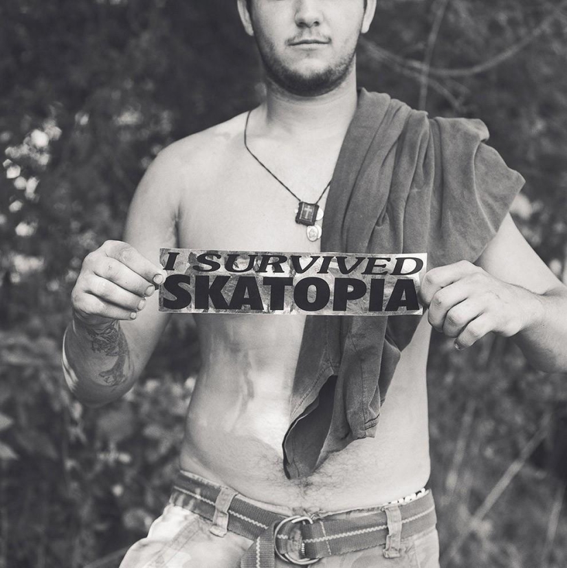 Taking a break from trash and frenzy at anarchist skateboarding fest