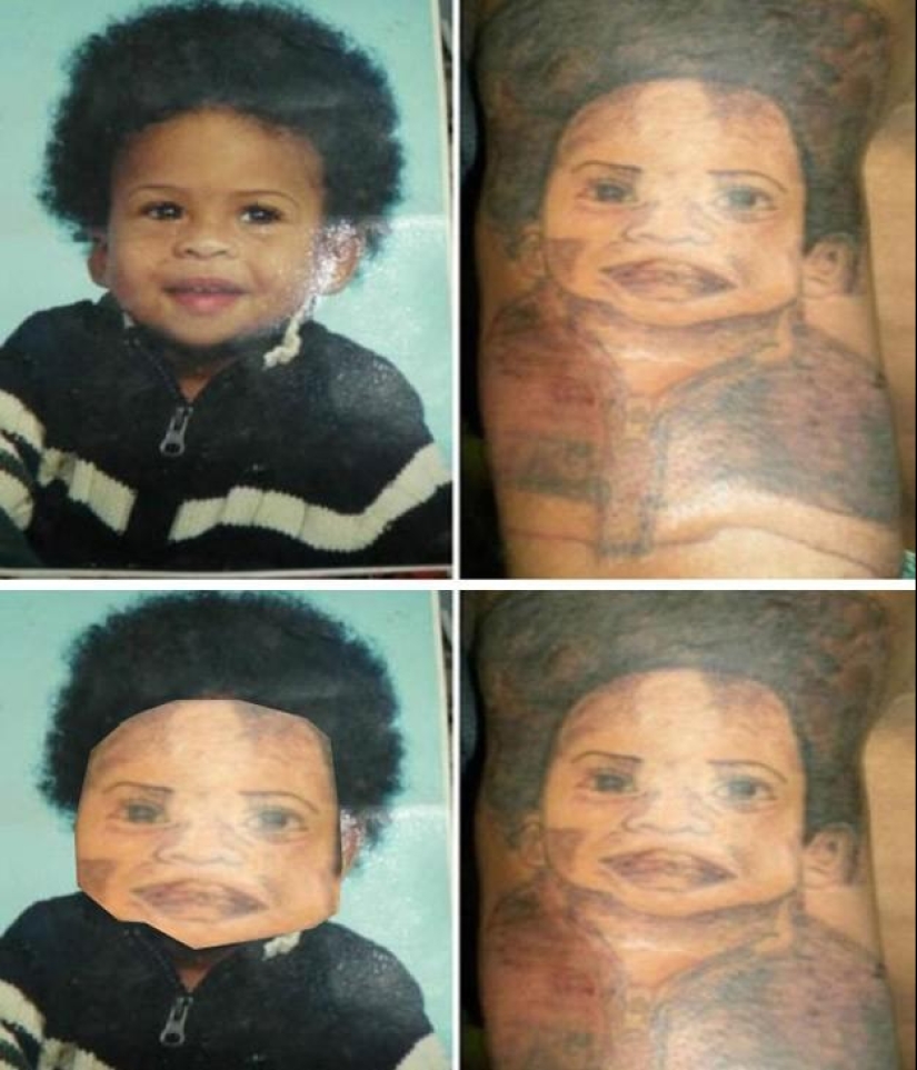 Tatuajes irreales de personas y animales reales. Tatuajes irreales de personas y animales reales.