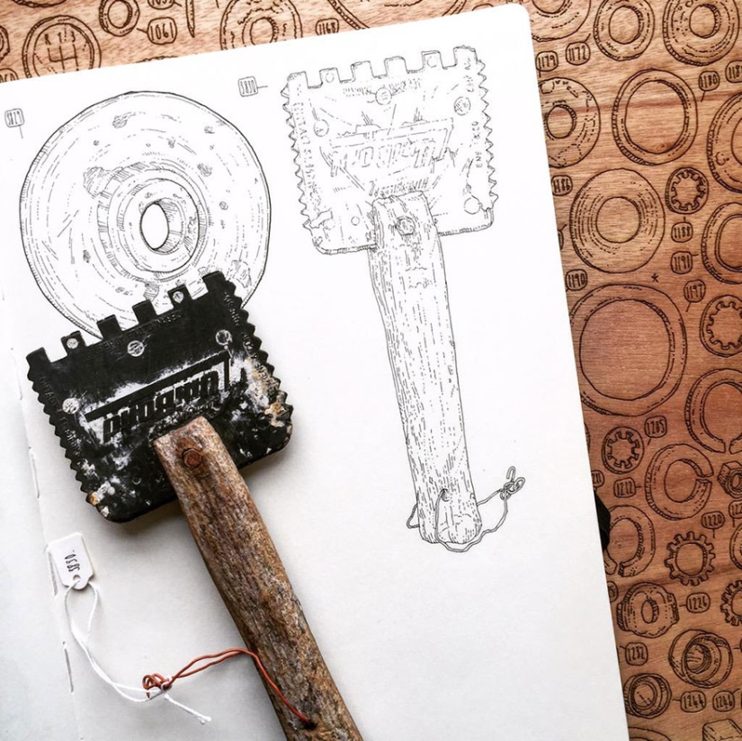 The artist decided to honor the memory of his grandfather by drawing each of the 100,000 items in his pantry.
