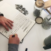 The artist decided to honor the memory of his grandfather by drawing each of the 100,000 items in his pantry. The artist decided to honor the memory of his grandfather by drawing each of the 100,000 items in his pantry.