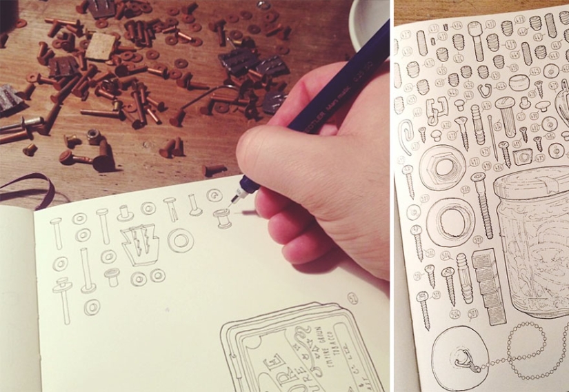 The artist decided to honor the memory of his grandfather by drawing each of the 100,000 items in his pantry.