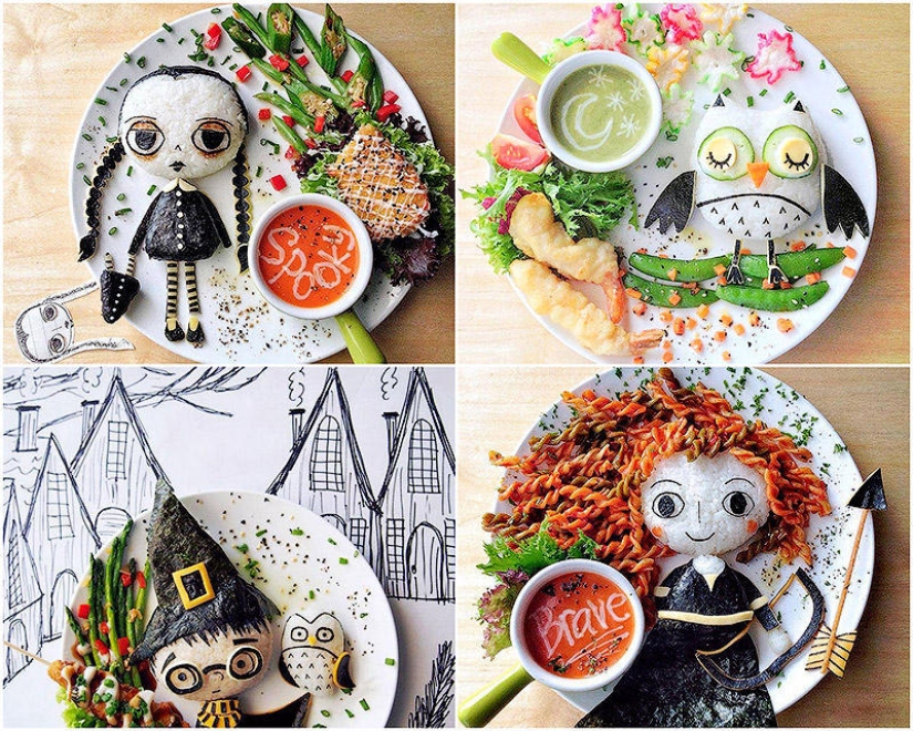The artist turns dishes into masterpieces