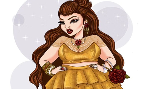 The artist, who was teased for being overweight, painted Disney princesses with luxurious shapes