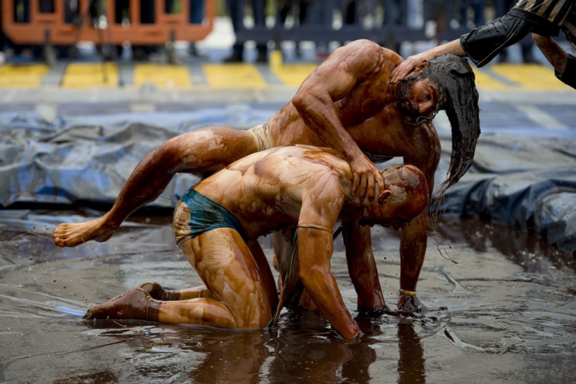 The British are going crazy - in England there was a championship in gravy wrestling The British are going crazy - in England there was a championship in gravy wrestling