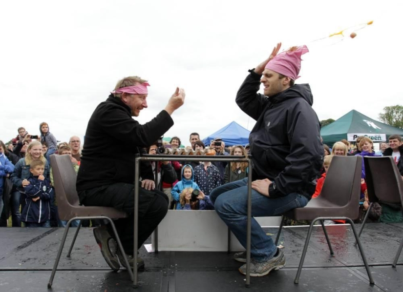 The British held the World Egg Throwing Championship