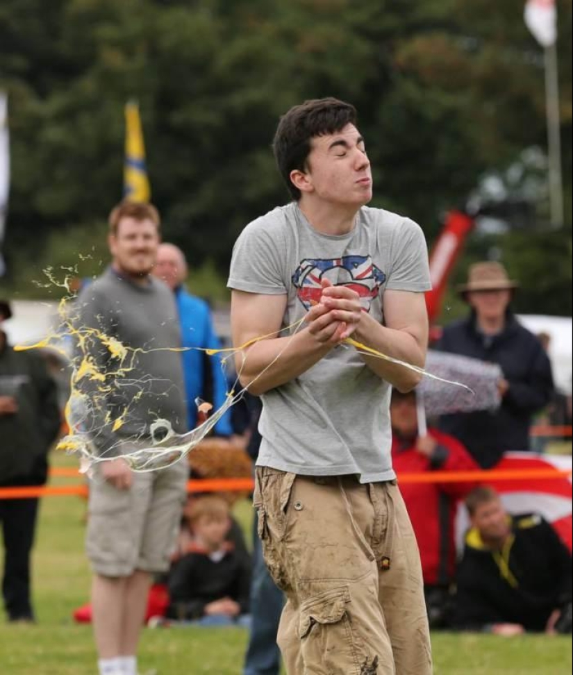 The British held the World Egg Throwing Championship
