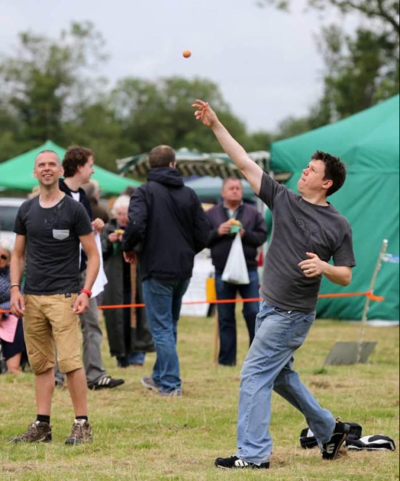 The British held the World Egg Throwing Championship