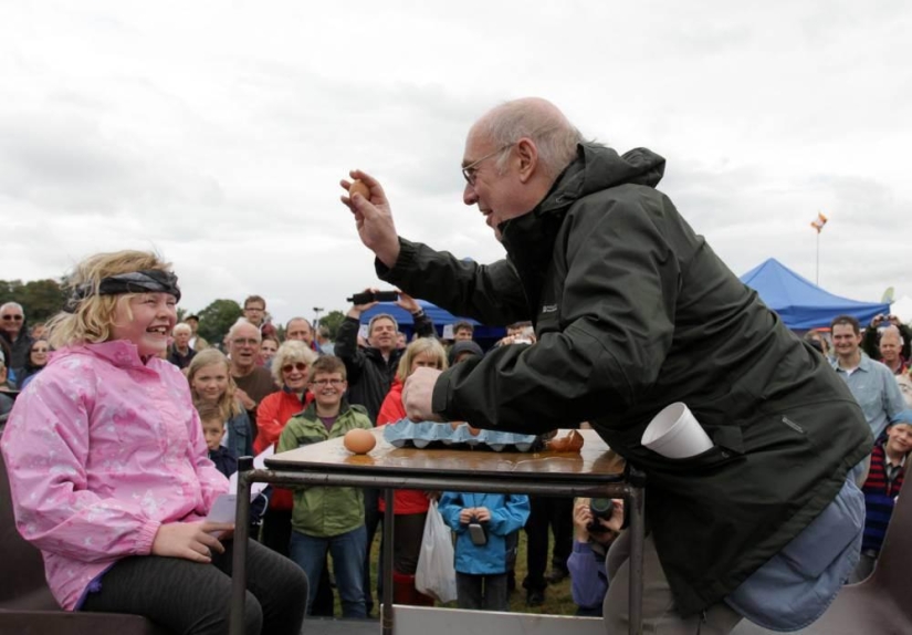 The British held the World Egg Throwing Championship