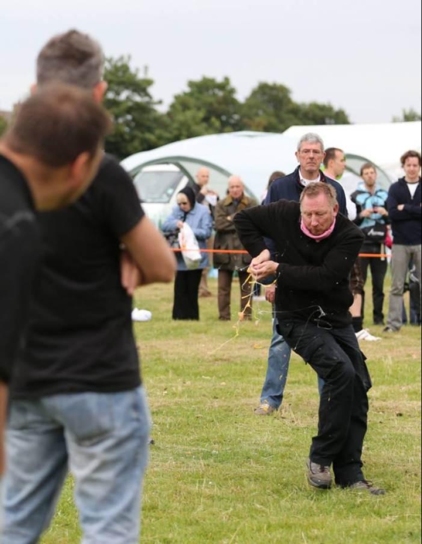 The British held the World Egg Throwing Championship