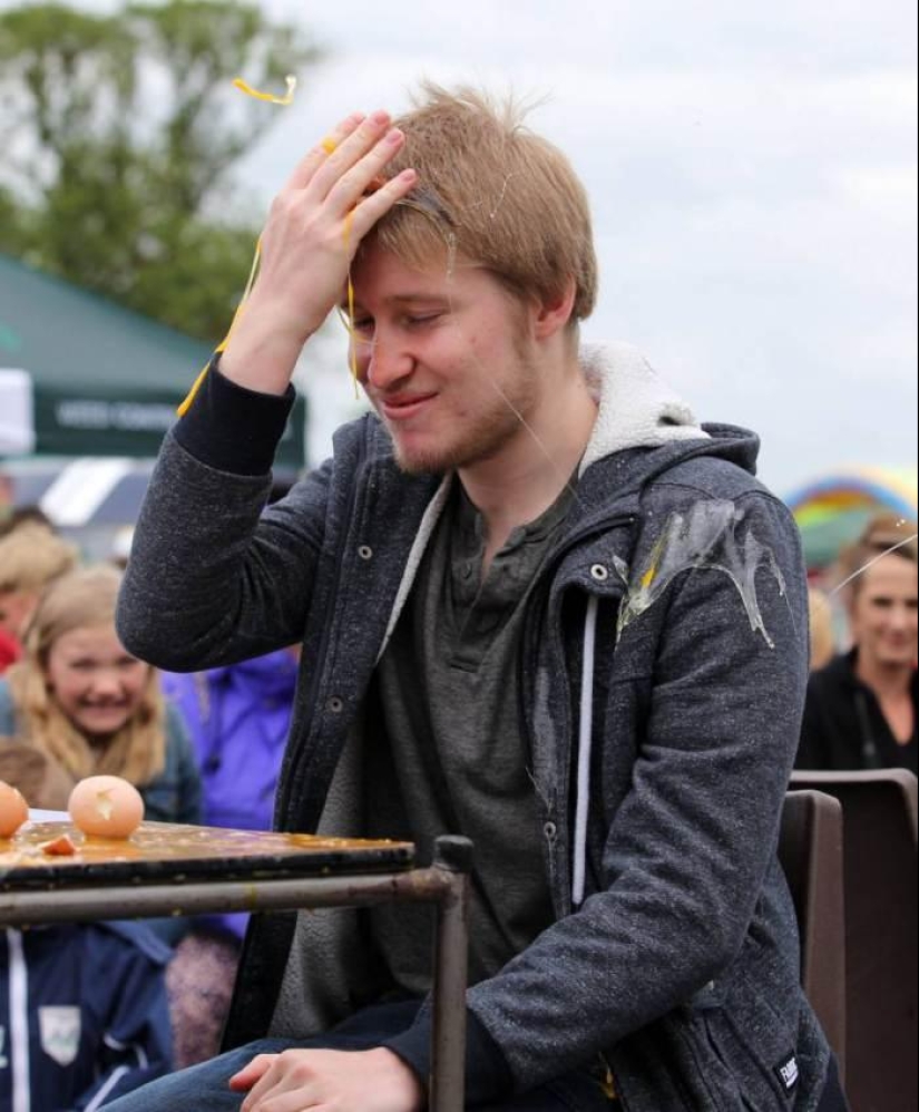 The British held the World Egg Throwing Championship