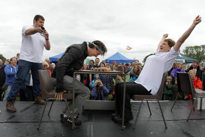 The British held the World Egg Throwing Championship
