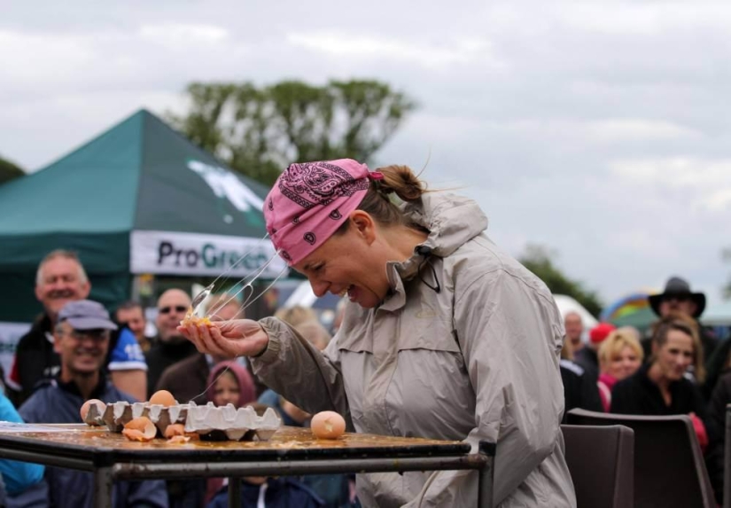 The British held the World Egg Throwing Championship