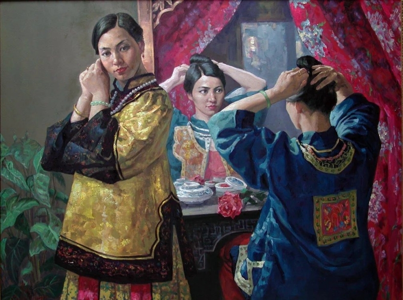 The female figure and its dynamics of movement in ballet in Zhang's paintings