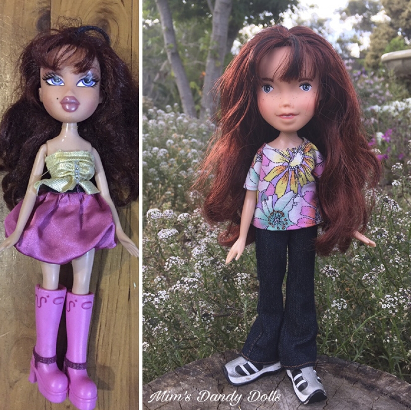 The girl draws realistic faces to old dolls and comes up with characters for them The girl draws realistic faces to old dolls and comes up with characters for them