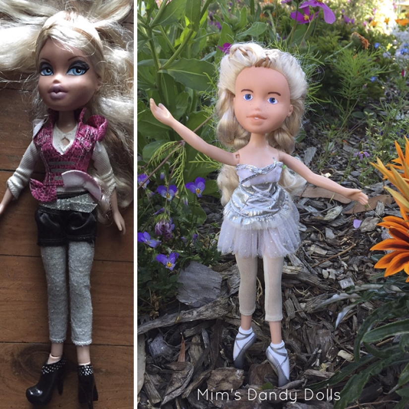 The girl draws realistic faces to old dolls and comes up with characters for them The girl draws realistic faces to old dolls and comes up with characters for them