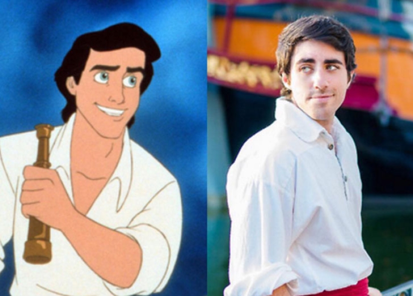 The living Prince Eric from The Little Mermaid embodies girlish dreams in the form of Disney characters