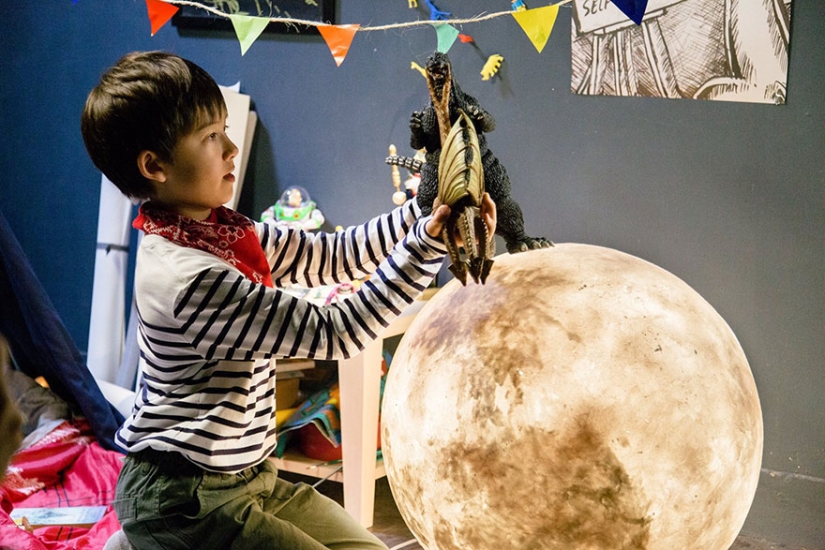 The moon is at home