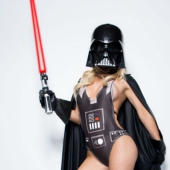 The Playboy model tried on images of her favorite characters from "Star Wars" The Playboy model tried on images of her favorite characters from "Star Wars"