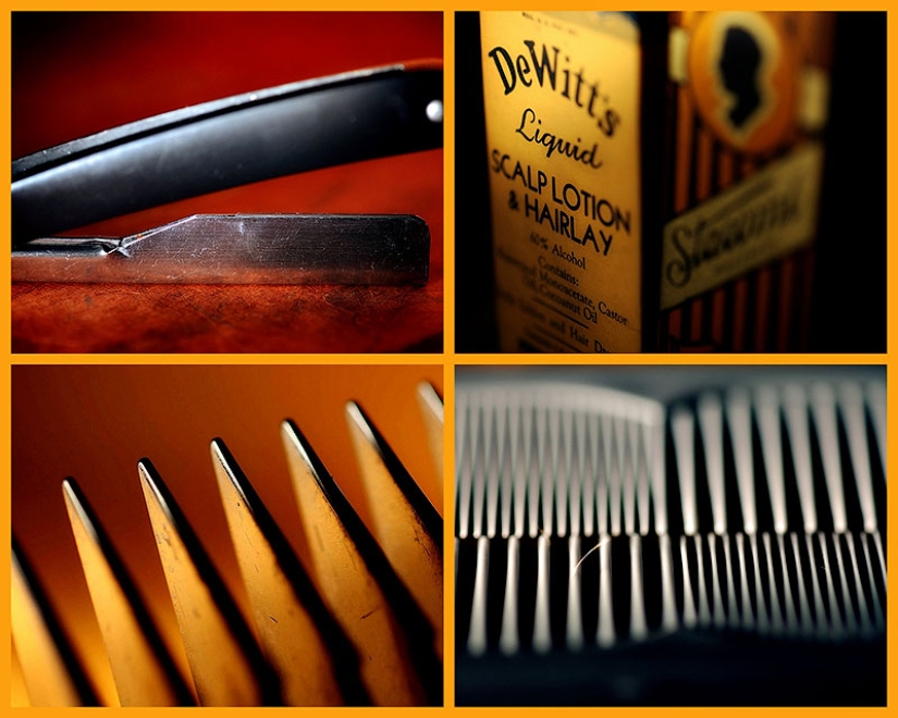 The work of a hairdresser and his working tools