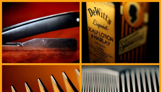 The work of a hairdresser and his working tools