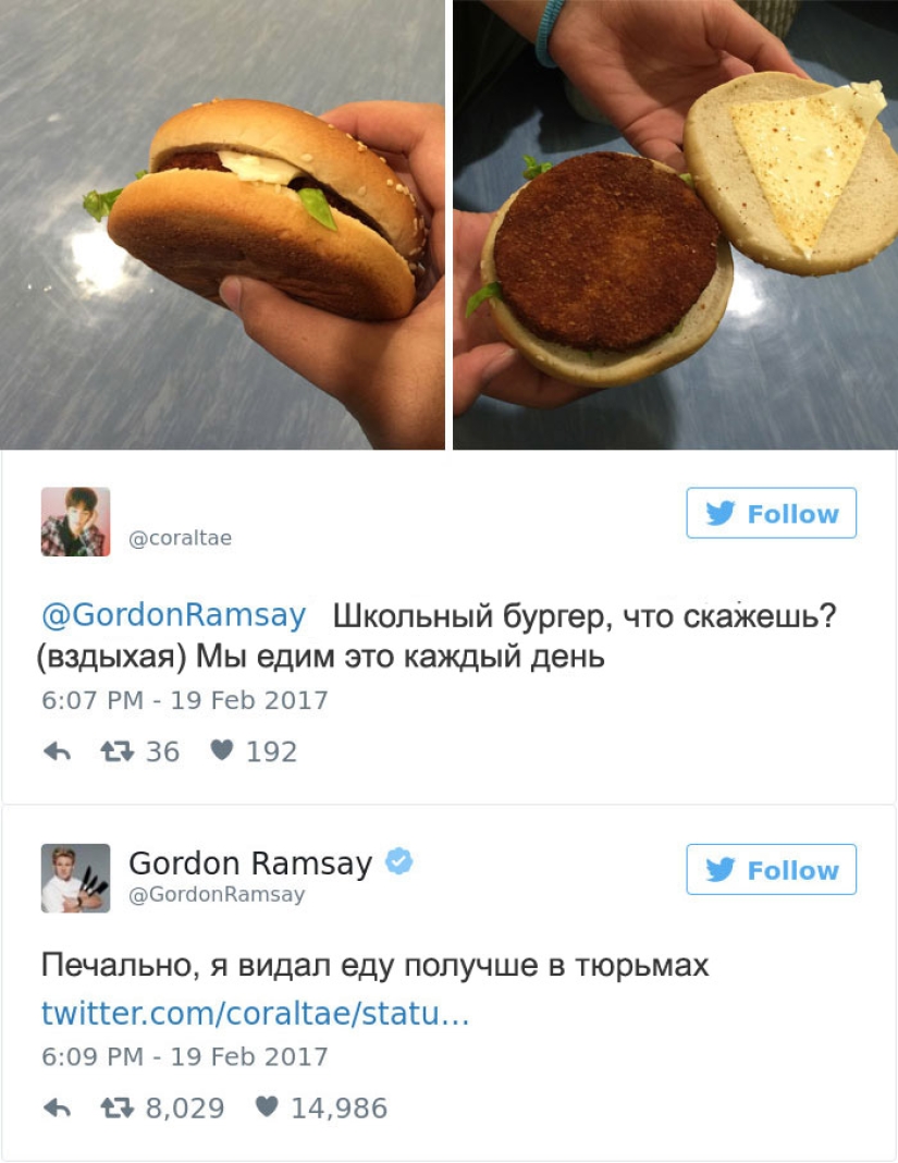 These people regretted that they decided to show their dishes on Twitter to chef Gordon Ramsay