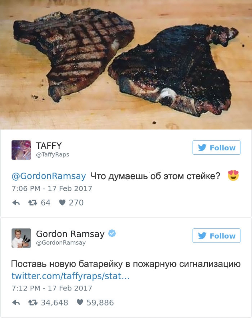 These people regretted that they decided to show their dishes on Twitter to chef Gordon Ramsay