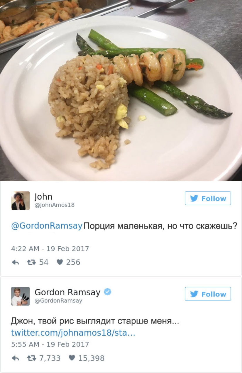 These people regretted that they decided to show their dishes on Twitter to chef Gordon Ramsay