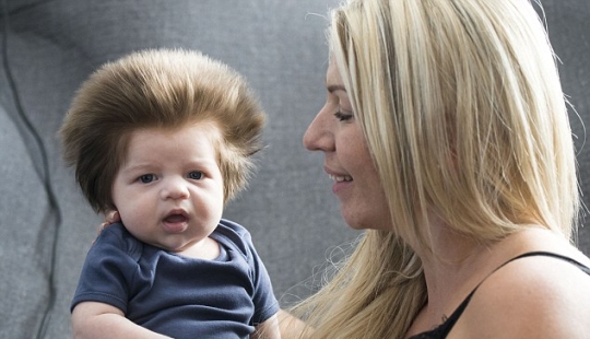 This 2-month-old baby already boasts an incredible head of hair