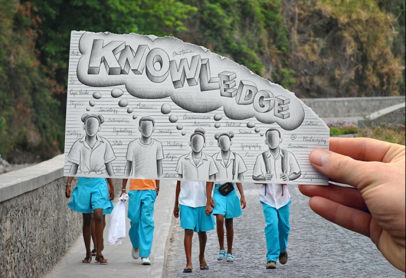 This Artist Merges His Pencil Illustrations With Photography, And The Effect Is Quite Unique