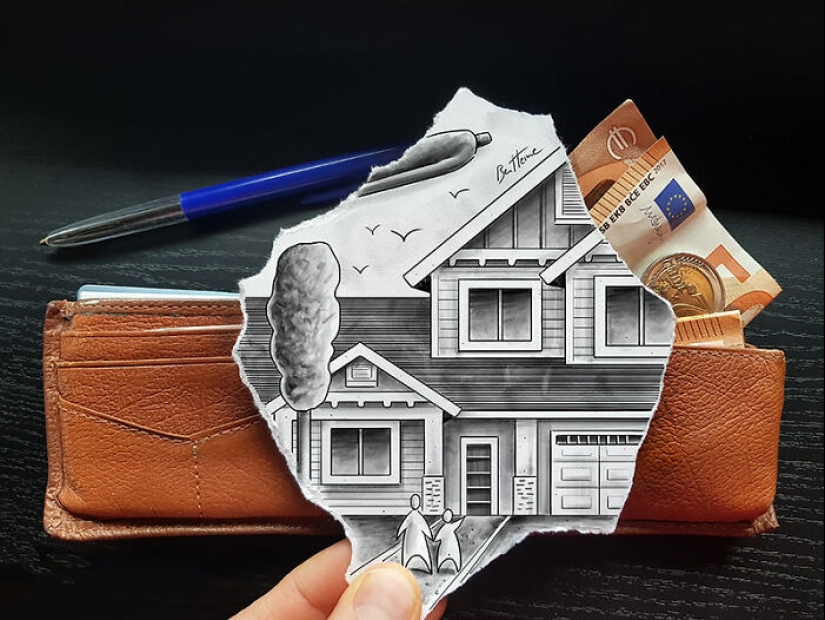 This Artist Merges His Pencil Illustrations With Photography, And The Effect Is Quite Unique