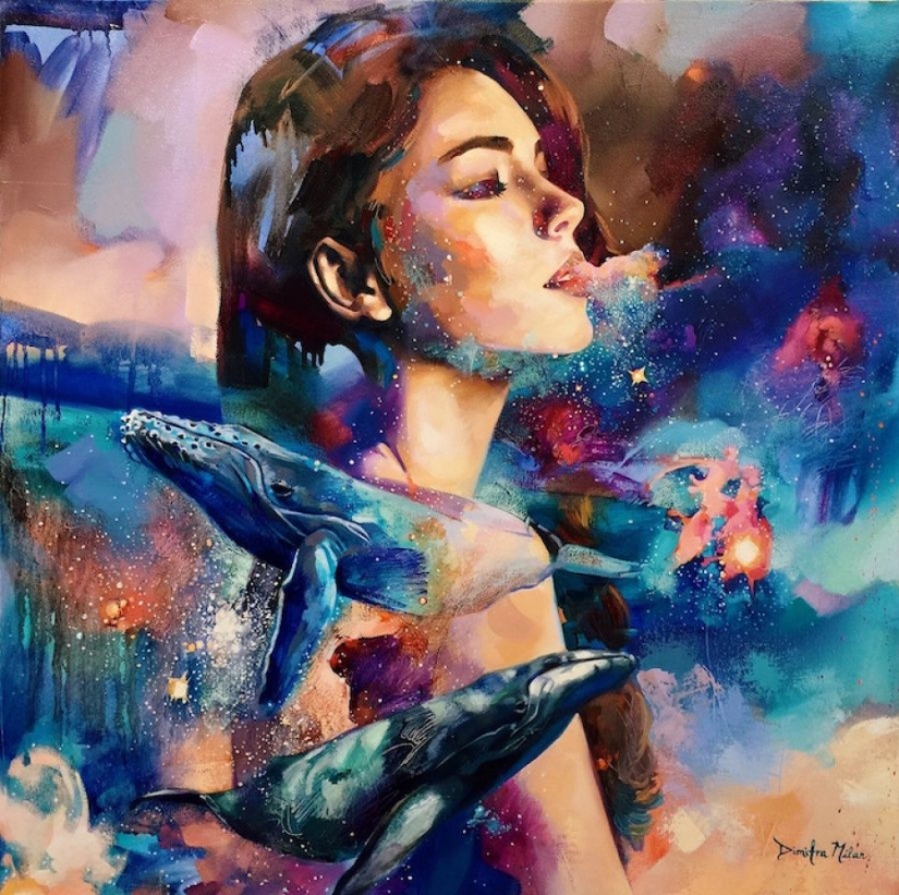 This girl draws all the whirlwind that happens in the head of a 16-year-old teenager