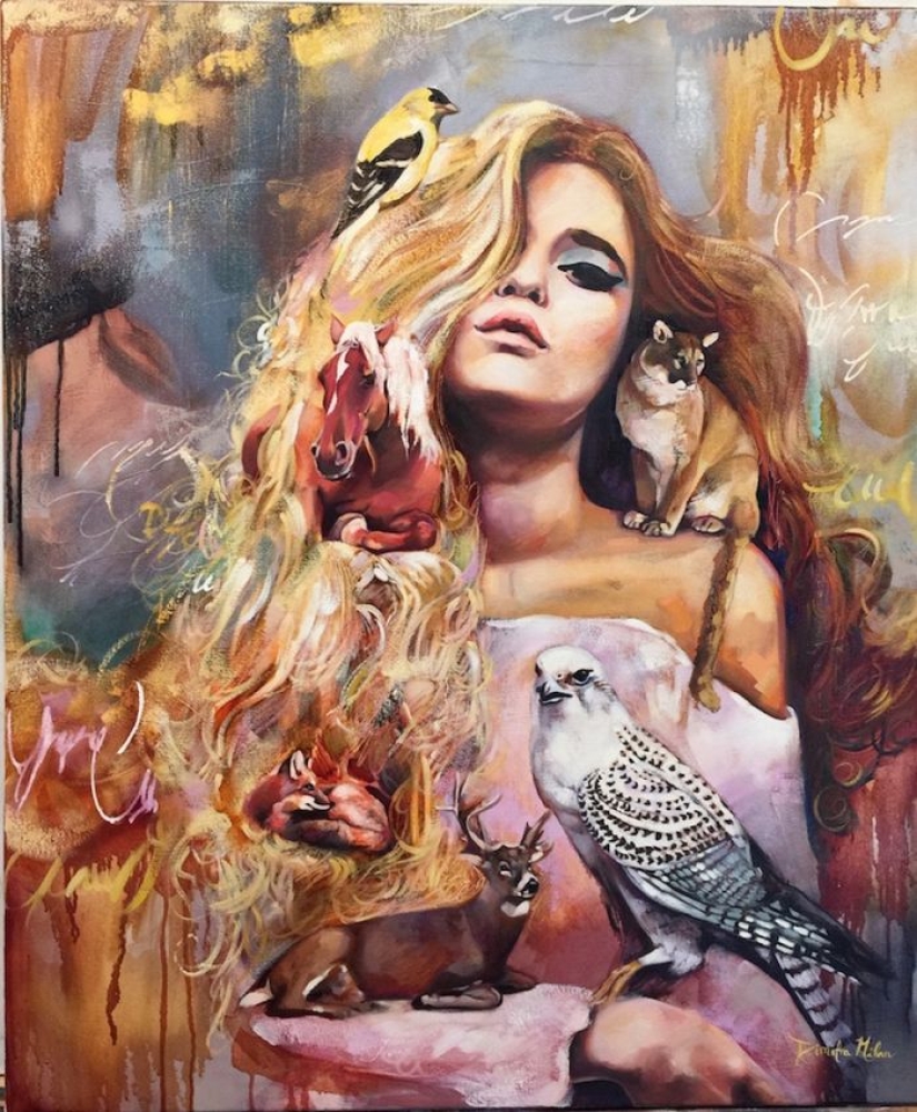 This girl draws all the whirlwind that happens in the head of a 16-year-old teenager