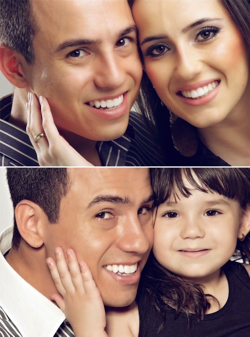 Three years after the tragedy, a Brazilian recreates a photo of his late wife with his three-year-old daughter
