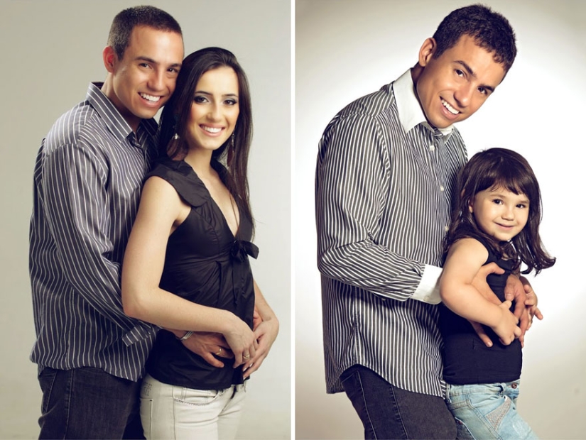 Three years after the tragedy, a Brazilian recreates a photo of his late wife with his three-year-old daughter