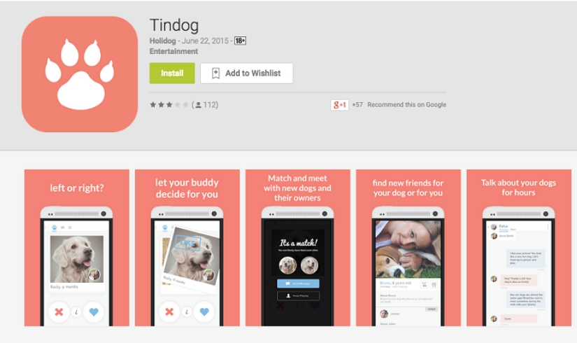 Tinder lanza aplicación de citas para perros