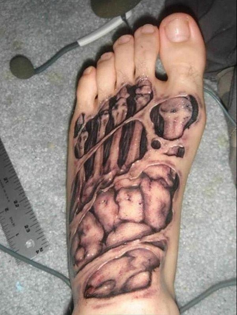 Too realistic drawings on the body
