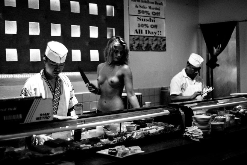 Topless in downtown New York Topless in downtown New York