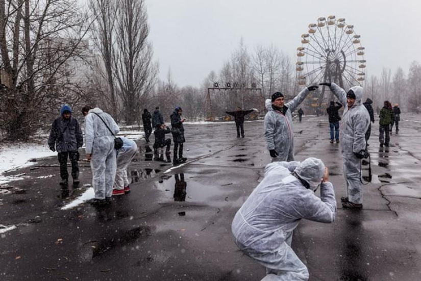 Tourists in Chernobyl