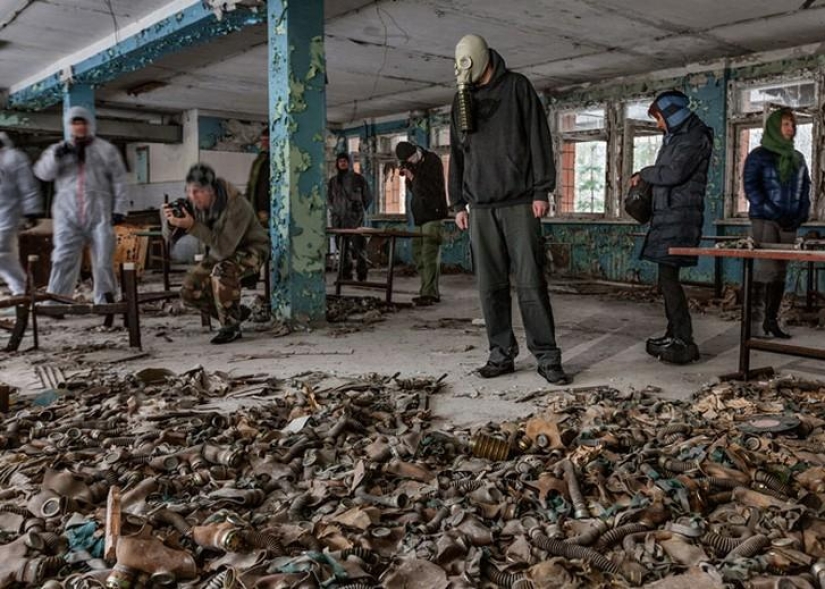 Tourists in Chernobyl