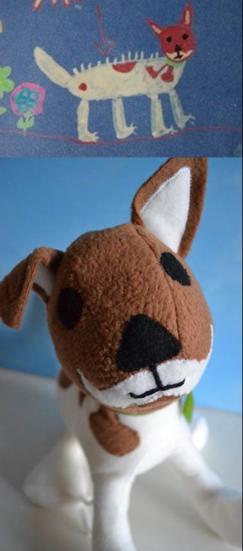 Toys created from children&#39;s drawings