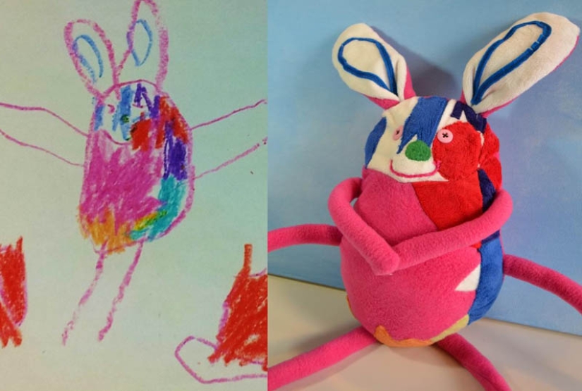 Toys created from children&#39;s drawings