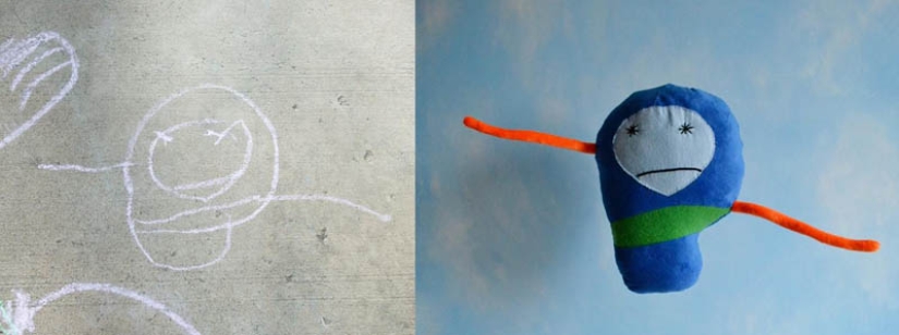 Toys created from children&#39;s drawings