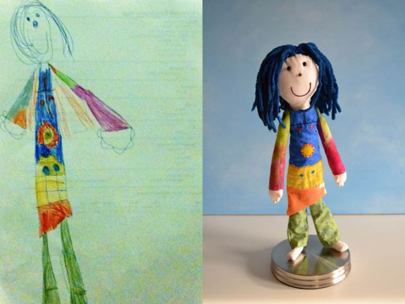 Toys created from children&#39;s drawings