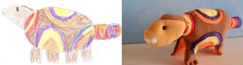 Toys created from children&#39;s drawings