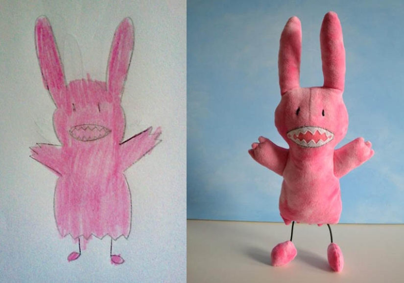 Toys created from children&#39;s drawings