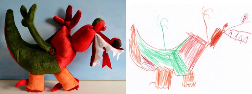 Toys created from children&#39;s drawings
