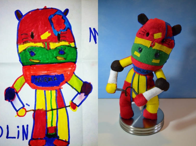 Toys created from children&#39;s drawings
