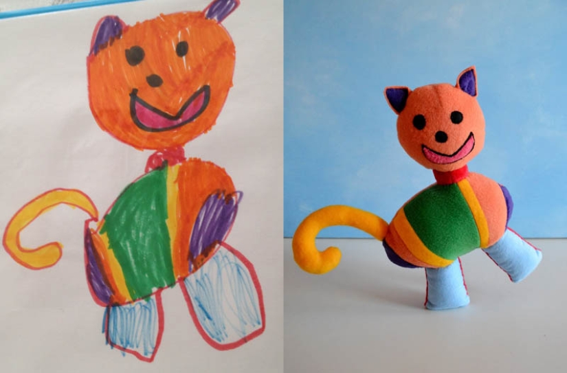 Toys created from children&#39;s drawings